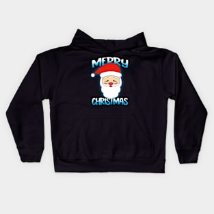 Merry Christmas Santa Blue Kids Hoodie